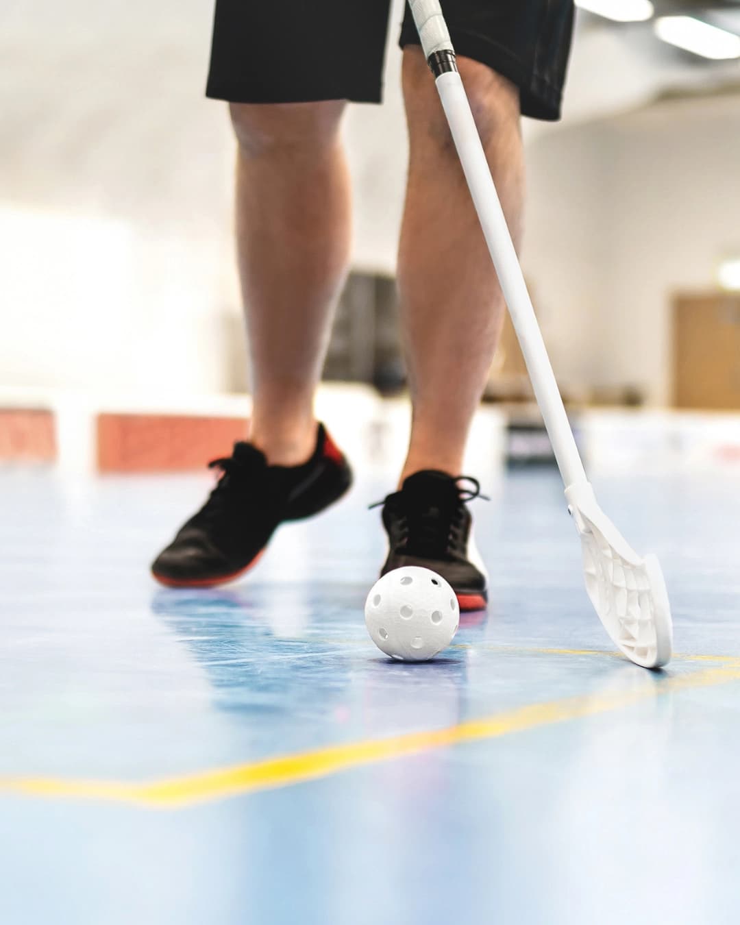 Ball Hockey players in action